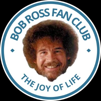 The team logo for the Bob Ross Fan Club club.